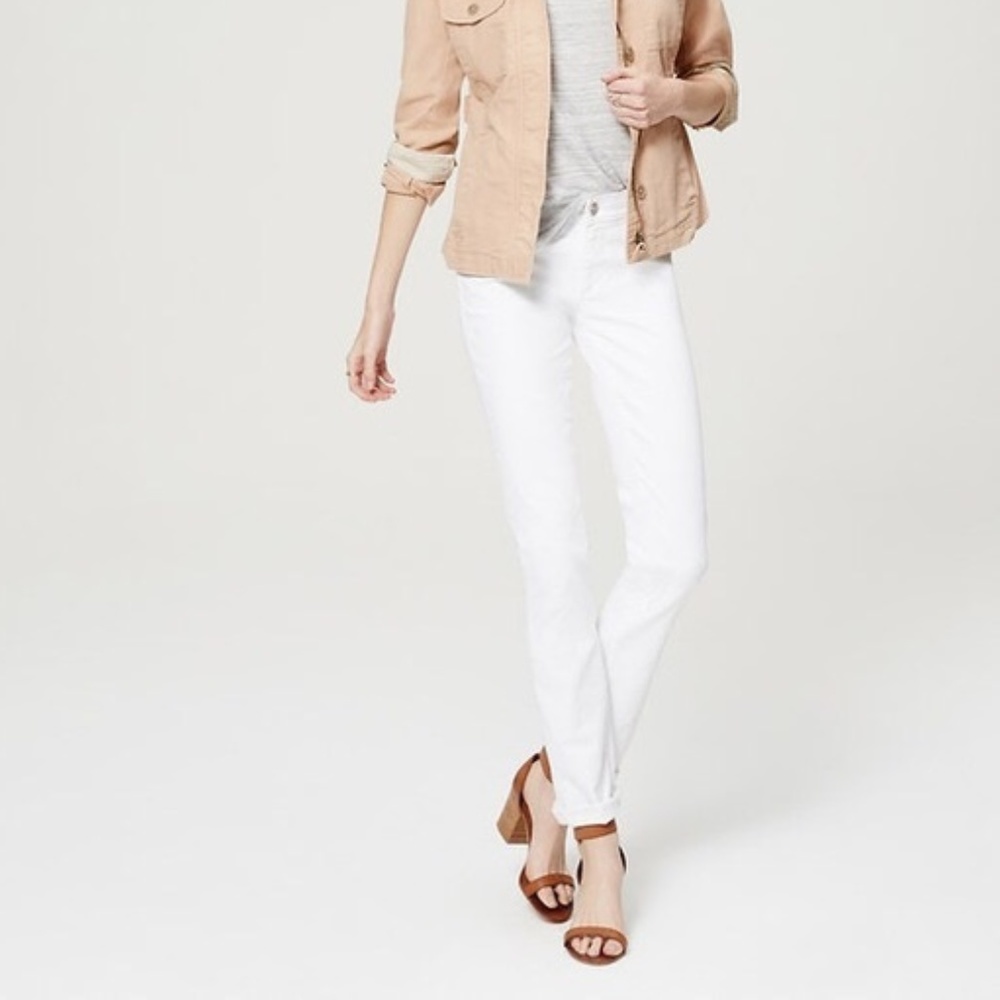 LOFT modern straight creamy white denim